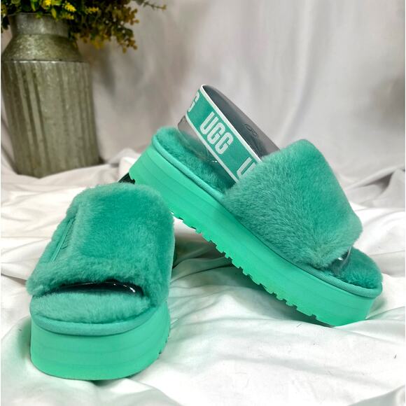 Ugg Disco Slide Platform Back Strap Boho Retro Mint Green 8 - Picture 7 of 16